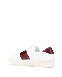 weiße und rote Leder niedrige Sneakers von Tom Ford