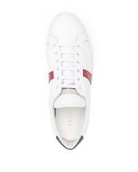 weiße und rote Leder niedrige Sneakers von Low Brand