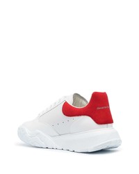 weiße und rote Leder niedrige Sneakers von Alexander McQueen