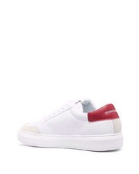 weiße und rote Leder niedrige Sneakers von Calvin Klein