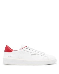 weiße und rote Leder niedrige Sneakers von D.A.T.E