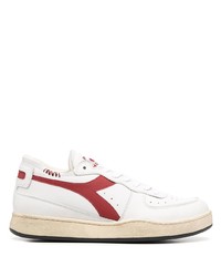 weiße und rote Leder niedrige Sneakers von Diadora