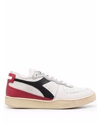 weiße und rote Leder niedrige Sneakers von Diadora