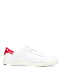 weiße und rote Leder niedrige Sneakers von DSQUARED2