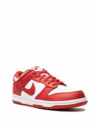 weiße und rote Leder niedrige Sneakers von Nike