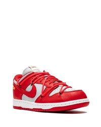 weiße und rote Leder niedrige Sneakers von Nike X Off-White