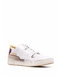 weiße und rote Leder niedrige Sneakers von Isabel Marant