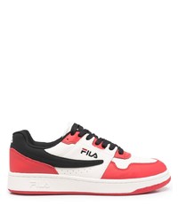 weiße und rote Leder niedrige Sneakers von Fila