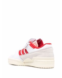 weiße und rote Leder niedrige Sneakers von adidas