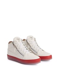 weiße und rote Leder niedrige Sneakers von Giuseppe Zanotti