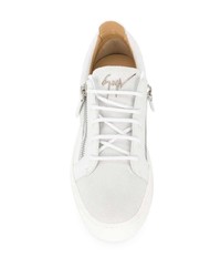 weiße und rote Leder niedrige Sneakers von Giuseppe Zanotti