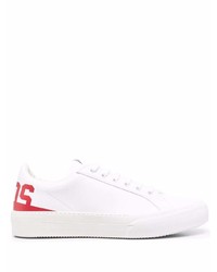 weiße und rote Leder niedrige Sneakers von Gcds