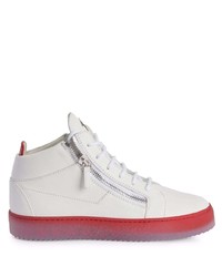 weiße und rote Leder niedrige Sneakers von Giuseppe Zanotti