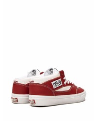 weiße und rote Leder niedrige Sneakers von Vans