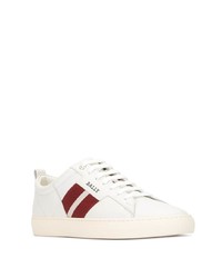 weiße und rote Leder niedrige Sneakers von Bally