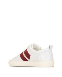 weiße und rote Leder niedrige Sneakers von Bally