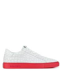 weiße und rote Leder niedrige Sneakers von Hide&Jack