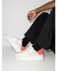 weiße und rote Leder niedrige Sneakers von Y-3