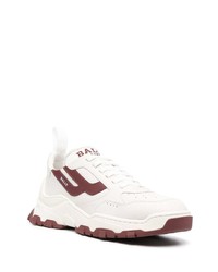 weiße und rote Leder niedrige Sneakers von Bally