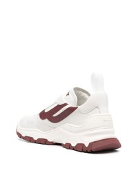 weiße und rote Leder niedrige Sneakers von Bally