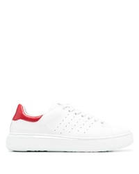 weiße und rote Leder niedrige Sneakers von Hydrogen