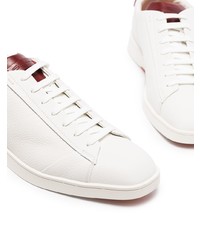 weiße und rote Leder niedrige Sneakers von Santoni