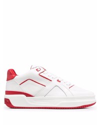 weiße und rote Leder niedrige Sneakers von Just Don