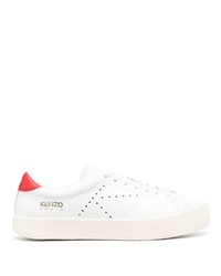 weiße und rote Leder niedrige Sneakers von Kenzo