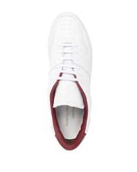 weiße und rote Leder niedrige Sneakers von Common Projects