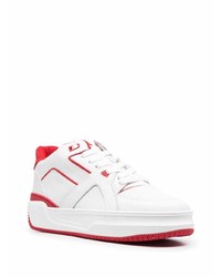 weiße und rote Leder niedrige Sneakers von Just Don