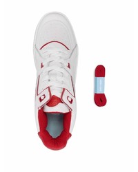 weiße und rote Leder niedrige Sneakers von Just Don