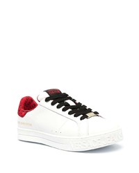 weiße und rote Leder niedrige Sneakers von VERSACE JEANS COUTURE