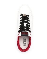 weiße und rote Leder niedrige Sneakers von VERSACE JEANS COUTURE