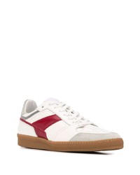 weiße und rote Leder niedrige Sneakers von Ami