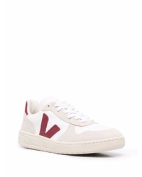 weiße und rote Leder niedrige Sneakers von Veja