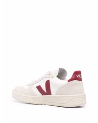 weiße und rote Leder niedrige Sneakers von Veja