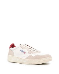 weiße und rote Leder niedrige Sneakers von AUTRY