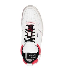 weiße und rote Leder niedrige Sneakers von RBRSL RUBBER SOUL