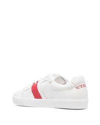 weiße und rote Leder niedrige Sneakers von Iceberg