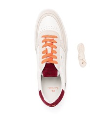 weiße und rote Leder niedrige Sneakers von PS Paul Smith