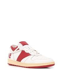 weiße und rote Leder niedrige Sneakers von Rhude