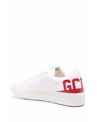 weiße und rote Leder niedrige Sneakers von Gcds