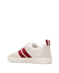 weiße und rote Leder niedrige Sneakers von Bally