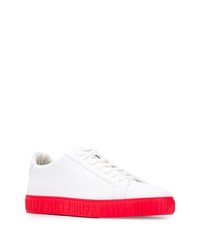 weiße und rote Leder niedrige Sneakers von Philipp Plein