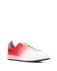 weiße und rote Leder niedrige Sneakers von Officine Creative