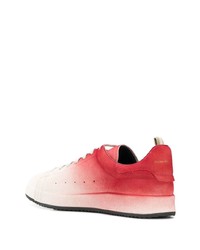 weiße und rote Leder niedrige Sneakers von Officine Creative