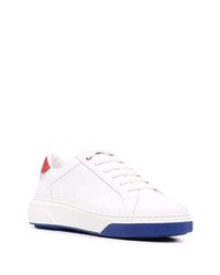 weiße und rote Leder niedrige Sneakers von DSQUARED2