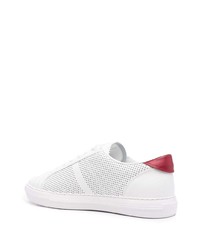 weiße und rote Leder niedrige Sneakers von Moncler