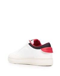 weiße und rote Leder niedrige Sneakers von Philippe Model Paris