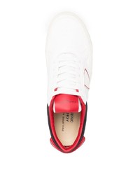 weiße und rote Leder niedrige Sneakers von Philippe Model Paris